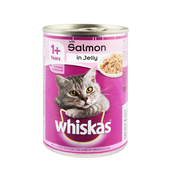 Whiskas 1+ Cann Salmon In Jelly 390G