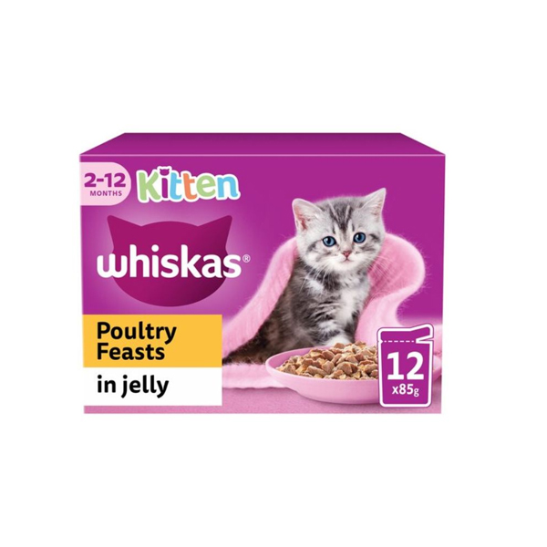 Whiskas Kitten Wet Food Poultry Feast in Jelly 85G