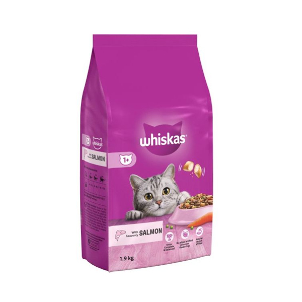 Whiskas 1+Dry Cat Food Salmon 1.9Kg