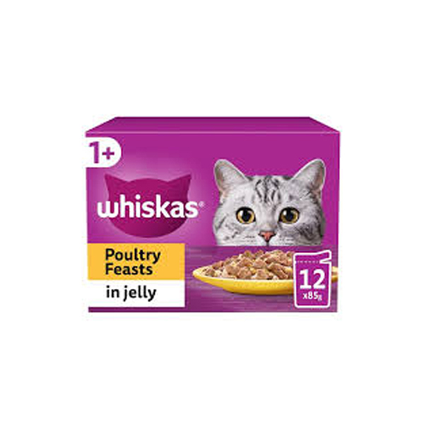 Whiskas 1+ Wet Food Poultry Feast In Jelly 85Gx1