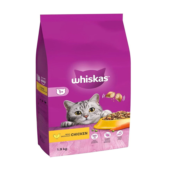 Whiskas 1-Dry Cat Food Chicken 1.9Kg