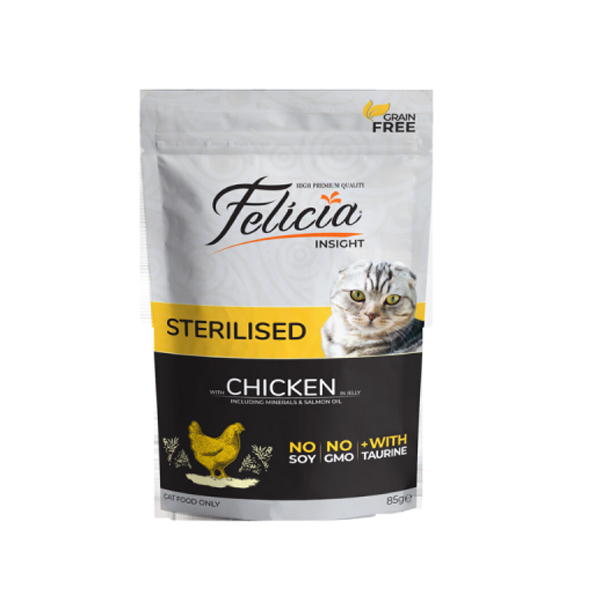 Felicia Cat Food Sterilised Chicken In Jelly 85G