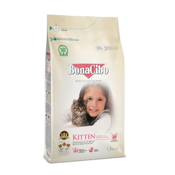 Bonacibo Kitten Food Chicken & Anchovy 1.5Kg